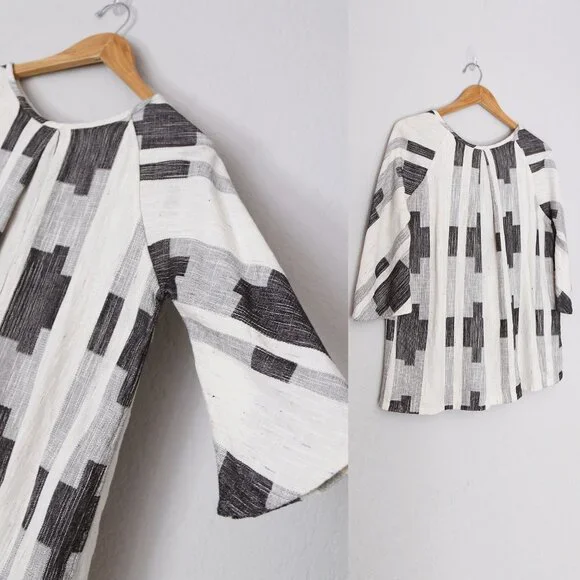 Ace & Jig Beatrice Blouse Top Mural Size M Reversible Cotton Lagenlook Rare $260 - Picture 12 of 16